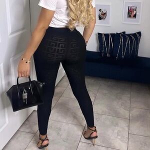 Givenchy Black Textured Leggings